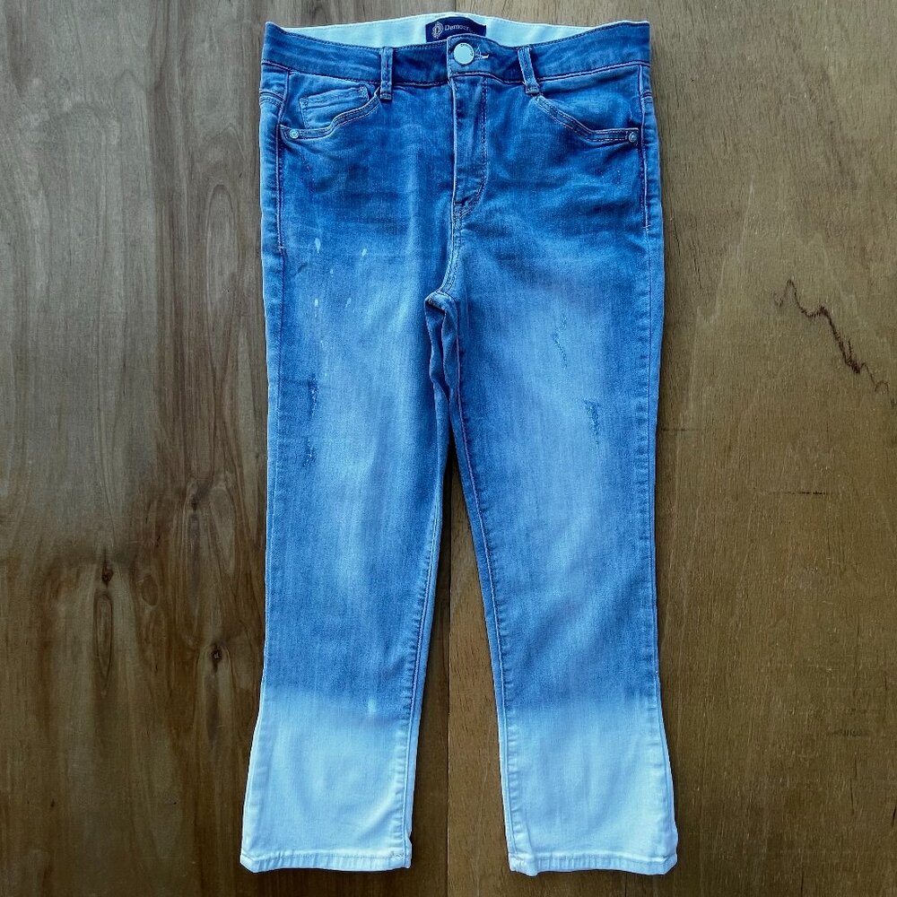 DEMOCRACY AB SOLUTION OMBRE CROPPED STRAIGHT LEG JEANS WOMEN’S sz 10 STRETCHY